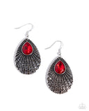 Urban Relic - Red Earrings - Paparazzi Accessories Earrings Bedazzle Me Pretty Mobile Fashion Boutique