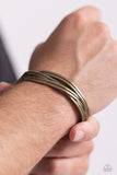 Urban Update - Brass Mens Bracelet - Paparazzi Accessories Mens Bracelet Bedazzle Me Pretty Mobile Fashion Boutique