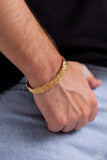 Urban Zone - Gold Mens Bracelet - Paparazzi Accessories Mens Bracelet Bedazzle Me Pretty Mobile Fashion Boutique