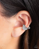 Valentines Vanity - White Cuff Earrings - Paparazzi Accessories Post Earrings Bedazzle Me Pretty Mobile Fashion Boutique