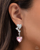 Valentines Vaudeville - Pink Post Earrings - Paparazzi Accessories Post Earrings Bedazzle Me Pretty Mobile Fashion Boutique