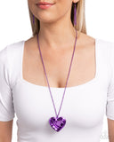 Valentines View - Purple Necklace - Paparazzi Accessories Necklace Bedazzle Me Pretty Mobile Fashion Boutique