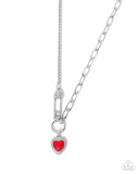 Valuable Valor - Red Necklace - Paparazzi Accessories Necklace Bedazzle Me Pretty Mobile Fashion Boutique