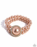 Valuable Victor - Brown Bracelet - Paparazzi Accessories Bracelet Bedazzle Me Pretty Mobile Fashion Boutique