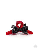 Vaudeville Value - Red Hair Clip - Paparazzi Accessories Hair Clip Bedazzle Me Pretty Mobile Fashion Boutique