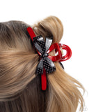 Vaudeville Value - Red Hair Clip - Paparazzi Accessories Hair Clip Bedazzle Me Pretty Mobile Fashion Boutique