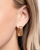 Vendetta Vanity - Gold Earrings - Paparazzi Accessories Earrings Bedazzle Me Pretty Mobile Fashion Boutique