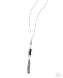 Vertical Vacation - Black Necklace - Paparazzi Accessories Necklace Bedazzle Me Pretty Mobile Fashion Boutique