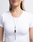 Vertical Vacation - Black Necklace - Paparazzi Accessories Necklace Bedazzle Me Pretty Mobile Fashion Boutique