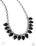 Vicious Vibrancy - Black Necklace - Paparazzi Accessories Necklace Bedazzle Me Pretty Mobile Fashion Boutique
