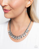 Vicious Vibrancy - White Necklace - Paparazzi Accessories Necklace Bedazzle Me Pretty Mobile Fashion Boutique