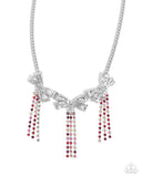 Victorian Influence - Red Necklace - Paparazzi Accessories Necklace Bedazzle Me Pretty Mobile Fashion Boutique