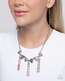 Victorian Influence - Red Necklace - Paparazzi Accessories Necklace Bedazzle Me Pretty Mobile Fashion Boutique