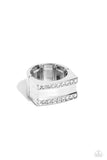 Victory - White Ring - Paparazzi Accessories Ring Bedazzle Me Pretty Mobile Fashion Boutique