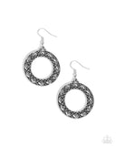 Vineyard Valentine - Silver Earrings - Paparazzi Accessories Earrings Bedazzle Me Pretty Mobile Fashion Boutique