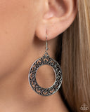 Vineyard Valentine - Silver Earrings - Paparazzi Accessories Earrings Bedazzle Me Pretty Mobile Fashion Boutique