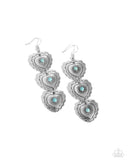 Vintage Allure - Blue Earrings - Paparazzi Accessories Earrings Bedazzle Me Pretty Mobile Fashion Boutique