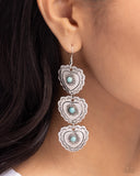 Vintage Allure - Blue Earrings - Paparazzi Accessories Earrings Bedazzle Me Pretty Mobile Fashion Boutique