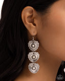 Vintage Allure - White Earrings - Paparazzi Accessories Earrings Bedazzle Me Pretty Mobile Fashion Boutique