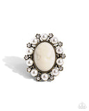 Vintage Glam - Brass Ring - Paparazzi Accessories Ring Bedazzle Me Pretty Mobile Fashion Boutique