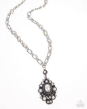 Vintage Selfie - White Necklace - Paparazzi Accessories Necklace Bedazzle Me Pretty Mobile Fashion Boutique