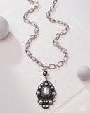 Vintage Selfie - White Necklace - Paparazzi Accessories Necklace Bedazzle Me Pretty Mobile Fashion Boutique