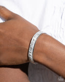 Vintage Value - White Bracelet - Paparazzi Accessories Bracelet Bedazzle Me Pretty Mobile Fashion Boutique