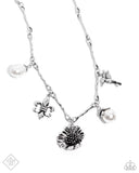 Vintage Vibe - White Necklace - Paparazzi Accessories Necklace Bedazzle Me Pretty Mobile Fashion Boutique