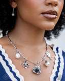 Vintage Vibe - White Necklace - Paparazzi Accessories Necklace Bedazzle Me Pretty Mobile Fashion Boutique