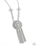 Virtuous Venture - White Necklace - Paparazzi Accessories Necklace Bedazzle Me Pretty Mobile Fashion Boutique