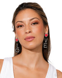 Visible Valentines - Black Post Earrings - Paparazzi Accessories Post Earrings Bedazzle Me Pretty Mobile Fashion Boutique