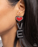 Visible Valentines - Black Post Earrings - Paparazzi Accessories Post Earrings Bedazzle Me Pretty Mobile Fashion Boutique