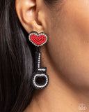 Visible Valentines - Black Post Earrings - Paparazzi Accessories Post Earrings Bedazzle Me Pretty Mobile Fashion Boutique