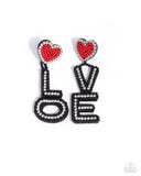 Visible Valentines - Black Post Earrings - Paparazzi Accessories Post Earrings Bedazzle Me Pretty Mobile Fashion Boutique