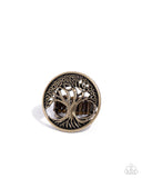 Wait and TREE - Brass Ring - Paparazzi Accessories Ring Bedazzle Me Pretty Mobile Fashion Boutique