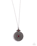 Walk On The WILDFLOWER Side - Red Necklace - Paparazzi Accessories Necklace Bedazzle Me Pretty Mobile Fashion Boutique