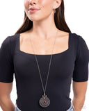 Walk On The WILDFLOWER Side - Red Necklace - Paparazzi Accessories Necklace Bedazzle Me Pretty Mobile Fashion Boutique
