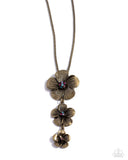 Wallflower Whimsy - Brass Necklace - Paparazzi Accessories Necklace Bedazzle Me Pretty Mobile Fashion Boutique
