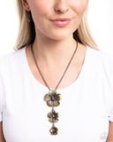 Wallflower Whimsy - Brass Necklace - Paparazzi Accessories Necklace Bedazzle Me Pretty Mobile Fashion Boutique