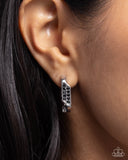Warped Welcome - Black Earrings - Paparazzi Accessories Earrings Bedazzle Me Pretty Mobile Fashion Boutique