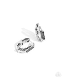 Warped Welcome - Silver Earrings - Paparazzi Accessories Earrings Bedazzle Me Pretty Mobile Fashion Boutique