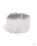 Warped Welding - Silver Bracelet - Paparazzi Accessories Bracelet Bedazzle Me Pretty Mobile Fashion Boutique