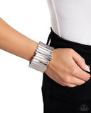 Warped Welding - Silver Bracelet - Paparazzi Accessories Bracelet Bedazzle Me Pretty Mobile Fashion Boutique