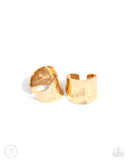 Warped Wonder - Gold Post Earrings - Paparazzi Accessories Post Earrings Bedazzle Me Pretty Mobile Fashion Boutique