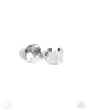 Warped Wonder - Silver Post Earrings - Paparazzi Accessories Post Earrings Bedazzle Me Pretty Mobile Fashion Boutique