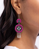 Watch the Sunset - Pink Earrings - Paparazzi Accessories Earrings Bedazzle Me Pretty Mobile Fashion Boutique