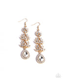 Water Lily Whimsy - Gold Earrings - Paparazzi Accessories Earrings Bedazzle Me Pretty Mobile Fashion Boutique