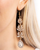 Water Lily Whimsy - Gold Earrings - Paparazzi Accessories Earrings Bedazzle Me Pretty Mobile Fashion Boutique