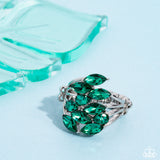 Wave of Whimsy - Green Ring - Paparazzi Accessories Ring Bedazzle Me Pretty Mobile Fashion Boutique