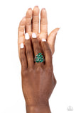 Wave of Whimsy - Green Ring - Paparazzi Accessories Ring Bedazzle Me Pretty Mobile Fashion Boutique